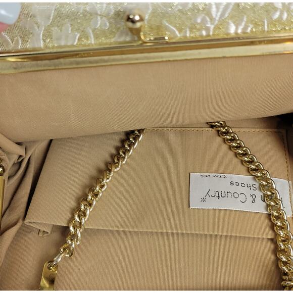 Vintage Town & Country Womens‎ Bag One Size Classy Gold Chain Clutch Purse - Picture 3 of 5